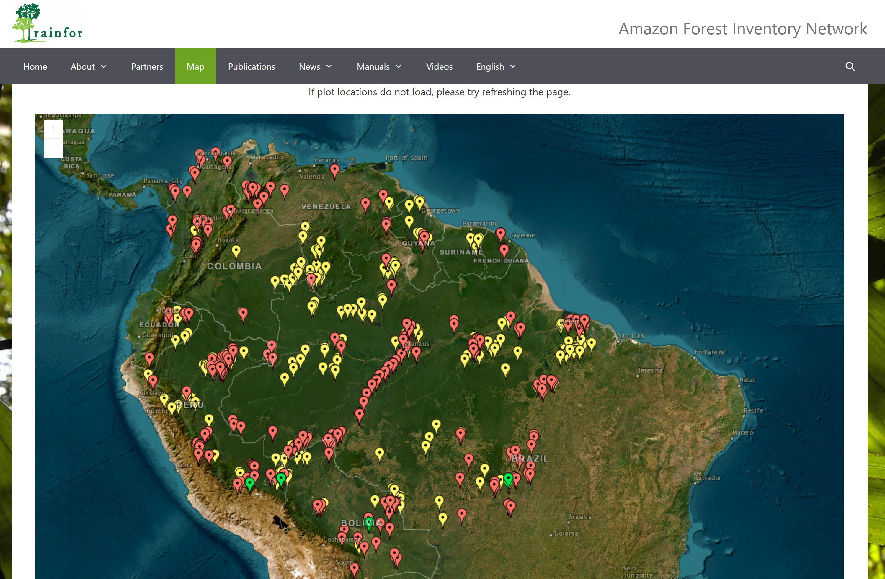 RAINFOR plot map